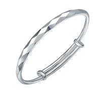 XXHNBF Bracciale da Donna, Bracciale da Donna in Argento 925, Regolabile, alla Moda, con Polsino, Braccialetti Tagliati, Gioielli in Argento, Regali di Compleanno