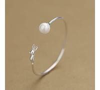 XXHNBF Bracciale da Donna, Bracciale da Donna in Argento 925 Regolabile, Aperto, Bracciale da Donna in Argento, Squisito Braccialetto da Coniglio alla Moda in Argento