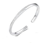 XXHNBF Bracciale da Donna, Bracciale da Donna in Argento 925, Squisito Bracciale Rigido Opaco Lavorato a Mano, Gioielli in Argento da Donna, Regali di Compleanno