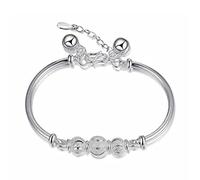 XXHNBF Bracciale da Donna, Bracciale da Donna in Argento 925, Squisito Braccialetto con Perline in Argento Opaco Lavorato a Mano, Bracciale alla Moda da Donna, gioielliere in Argento