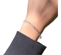 XXHNBF Bracciale da Donna, Bracciale da Donna in Argento 925, Vintage, Regolabile, Cavo, Elegante, da Donna, in Argento