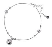 XXHNBF Bracciale da Donna, Bracciale da Donna in Argento S990 con Perline Cave in Argento Vintage Cinese, Bracciale 'Amicizia in Argento J