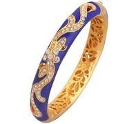 XXHNBF Bracciale da Donna, Braccialetti con Strass Rossi e Blu, Moda, Smalto Traforato, Braccialetti da Donna, Classici, placcati in Oro, Accessori, Gioielli, Compleanno(Blue 57 58mm About)