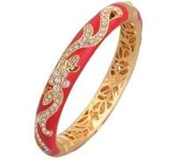 XXHNBF Bracciale da Donna, Braccialetti con Strass Rossi e Blu, Moda, Smalto Traforato, Braccialetti da Donna, Classici, placcati in Oro, Accessori, Gioielli, Compleanno(Red 57 58mm About)