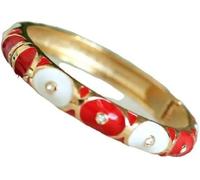 XXHNBF Bracciale da Donna, Braccialetti Unici Classici in Smalto colorato con Cerchi for Donne, Accessori Tradizionali, Braccialetti Etnici Artigianali Cinesi(Red)