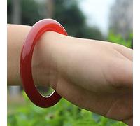 XXHNBF Bracciale da Donna, Braccialetto Cinese, Bracciale di Giada, Braccialetti di Giada Agata Naturale Rosso Chiaro, da Donna, 64 mm,(58mm)