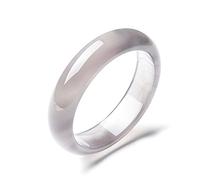 XXHNBF Bracciale da Donna, Ladies Jade Bangle, Ice Gray Chalcedony Bangls, Female Smoky Gray Antique Chalcedony Bracelet, Jade Bracelet all-Match Jewelry, The with Jewelry Box, 54-60mm,56mm,(56mm)