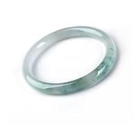 XXHNBF Bracciale da Donna, Natural Jade Bangle, Floating Dark Green Flower Jade Bangle Bracelet, Ladies Bangle Thin Round Bar, for Family Or Friends, with Jewelry Box, 52-64mm,52mm,(55mm)