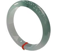 XXHNBF Bracciale da Donna, Natural Translucent Color Jade Bangles, Ladies Turquoise Floating Flower Jade Bangle Bracelet, Chinese Elegant Classic Lucky Jade Bracelet, with Jewelry Box,58mm,(56mm)