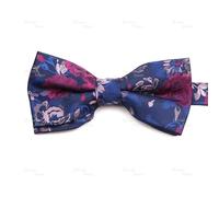 XXHNBF Cravatta da Uomo, Papillon da Uomo Pre Annodato con Motivo Floreale a Forma di Onde, Moda, Papillon, Festa, Lavoro, Matrimonio, Sposo, Farfalla, Vintage, Rosso, Blu, Cravatta(Color10)