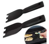 XXHUO Raschietto per griglia George Foreman Piccolo, confezione da 2 griglie per interni, raschietto per barbecue con scanalature, raschietto per alimenti, impugnatura comoda, resistente al calore