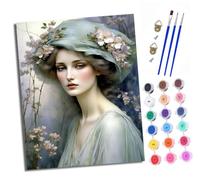 XXHXIE Dipingere con i numeri, fai da te, dipinto a mano, set di pittura a olio, per principianti e adolescenti, con pennello a cappello floreale e vernice acrilica, 40 x 50 cm, ideale come regalo o