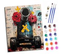 XXHXIE Dipingere con i numeri, per adulti e principianti, 40 x 50 cm, graffiti, guerra e pace, adulti dipingere con i numeri, con pennelli, pittura fai da te per la decorazione della casa con cornice