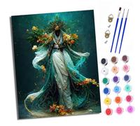 XXHXIE Dipingere con i numeri, per adulti, fai da te, dipinto a mano, kit per pittura a olio, circondato da fiori per principianti, con 3 pennelli e vernice acrilica, dipinto a mano, kit come regalo