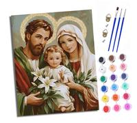 XXHXIE Dipingi coi numeri, per adulti e principianti, 40 x 50 cm, immagine pura della Sacra Famiglia Adulti Dipingi con i numeri, con pennelli, Pittura fai da te per la decorazione della casa senza