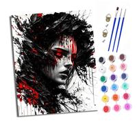 XXHXIE Dipingi coi numeri, per adulti e principianti, 40 x 50 cm, motivo: ragazza scura, per adulti, dipingi con i numeri, con pennelli, pittura fai da te per la decorazione della casa con cornice
