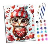 XXHXIE Dipingi coi numeri per adulti, kit fai da te per pittura con i numeri, Cappuccetto rosso, gufo, con colori acrilici, tela prestampata e pennelli, idea regalo, decorazione da parete, 40,6 x 50,8
