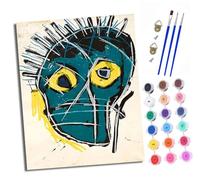XXHXIE Dipingi con i numeri per adulti fai da te Kit per pittura con i numeri, linea astratta Disegno di un volto umano, con colori acrilici, tela prestampata e pennelli, regalo decorazione da parete