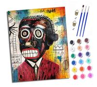 XXHXIE Kit per dipingere con i numeri, per adulti, fai da te, ritratti in stile graffiti con colori acrilici, tela prestampata e pennelli, idea regalo, decorazione da parete, 40,6 x 50,8 cm, senza