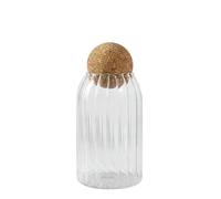 XXIKAXKDO Barattoli per dolci. Contenitore di stoccaggio sigillato in vetro trasparente con tappo in sughero for caramelle, chicchi caffè, spezie(800ML)