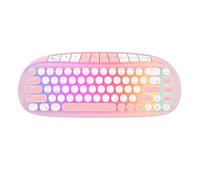 XXINGYULI Retro Punk Tastiera meccanica per macchina da scrivere 68 RGB RGB retroilluminato Tri-Mode Wireless Bluetooth 2.4G cablato per i giocatori(PINK)
