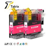 XXINGYULI Set completo di cartucce d'inchiostro compatibili BK/C/M/Y per LC22UXL LC22U Compatibile con le stampanti DCP-J785DW MFC-J985DW(2 PCS MAGENTA)