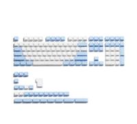 XXINGYULI Set di copritasti personalizzati con 133 tasti in cristallo rosa, profilo OEM, inciso lateralmente, per accessori per tastiera meccanica compatibili con varie marche(White blue 133 Key)