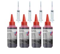 XXINGYULI Set di inchiostri coloranti universali da 100 ml in 4 colori BK CM Y compatibili con le principali stampanti a getto d'inchiostro per cartucce serbatoio(4pcs Dye-Magenta)