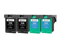 XXINGYULI Sostituzione cartuccia d'inchiostro compatibile per 338 343 per Deskjet 460C 5740 6520 6540 6840 e Photosmart 8150(2Pk Black 2Pk Color)