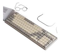 XXINGYULI Tastiera meccanica Bluetooth wireless Gk102 con tre modalità per desktop e notebook da ufficio e giochi e-sport Interruttori verdi(Milk-Gold Axis)