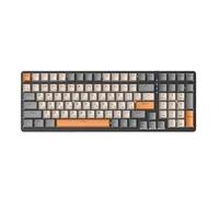 XXINGYULI Tastiera meccanica cablata ergonomica sostituibile a caldo 100 compatibilità per PC Office e giochi russi(Shimmer red shaft)