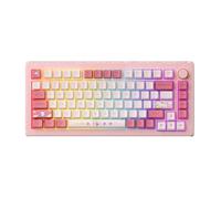 XXINGYULI Tastiera meccanica compatta RGB Sostituzione a caldo del 75% con guarnizione multimodale Montaggio CNC in alluminio Design rivolto a sud(PINK)