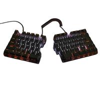 XXINGYULI Tastiera meccanica retroilluminata rosa personalizzata divisa 78 cablata per tablet programmabile per giocatori PC destrorsi e mancini(C)