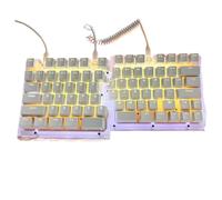 XXINGYULI Tastiera meccanica retroilluminata rosa personalizzata divisa 78 cablata per tablet programmabile per giocatori PC destrorsi e mancini(F)