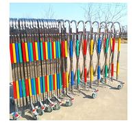 XXIOJUN - Recinzione pieghevole mobile retrattile, in acciaio inox, per esterni, portatile, per garage, scuole, centri commerciali, multicolore, 1,1 x 5 m