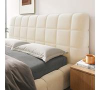 XXIUDEE Copertura antipolvere per testiera letto, decorazione per mobili da camera da letto e hotel, lavabile, per letto singolo, matrimoniale, king size (190 cm, beige)