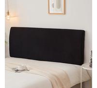 XXIUDEE Fodera protettiva universale per testiera e schienale del letto, elastica, protezione antipolvere per mobili da letto, lavabile in lavatrice (200 cm, nero)