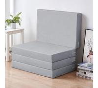 XXIUDEE Materasso pieghevole Tatami da pavimento con cerniera, per bambini, ospiti, soggiorno, camera da letto, pigiama party, tenda per auto, viaggi, campeggio, roulotte (200 x 100 x 5 cm, grigio)