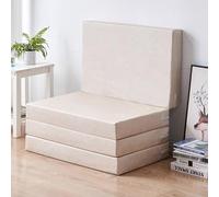 XXIUDEE Materasso pieghevole Tatami da pavimento con cerniera, per bambini, ospiti, soggiorno, camera da letto, pigiama party, tenda per auto, viaggi, campeggio, roulotte (200 x 90 x 8 cm, beige)
