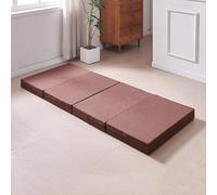 XXIUDEE Materasso tatami pieghevole lavabile in lavatrice, divano letto pieghevole, ideale per ospiti, campeggio, viaggi, pigiama party per bambini, facile da riporre (200 x 90 x 10 cm, marrone)