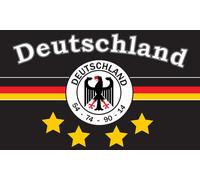 XXL Bandiera GERMANIA Calcio 4 STELLE Nera 150 x 250 cm