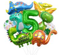 XXL Dino Compleanno Palloncini Dino, Palloncino Numero 5 per Dinosauro Jurassic Jungle Party Bambini