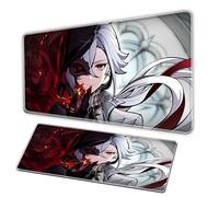 XXL large mouse pad, gaming and anime mousepad, 3mm large mouse pad, natural rubber base, sewn edge, expandable office pad and compute mousepad Tappeti di mouse per gamers per PC (E, 31.5×11.8in)