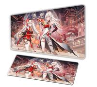 XXL large mouse pad, gaming and anime mousepad, 3mm large mouse pad, natural rubber base, sewn edge, expandable office pad and compute mousepad Tappeti di mouse per gamers per PC (A, 27.5×11.8in)