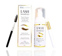 XXL Lashes Shampoo per extension ciglia, detergente schiumogeno, struccante, 50 ml, con spazzola shampoo per ciglia