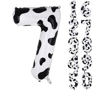 XXL Mucca Print Numero 7 Palloncini Grandi Folie Mylar Helium Number 7 Cow Palloncino Fattoria Tema Party Decorazioni Compleanno 100cm