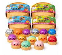XXL Mystery Dumpling Squishy Buns - Set da 1, 3, 4 pezzi, colore a sorpresa glitterato, opaco e luminoso, 9,5 cm, con scatola a vapore, palla antistress Baozi Mochi (set da 1, glitter)