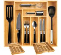 XXL Organizzatore di input di disegno cucina regolabile per bambù per posate fino a 50 cm
