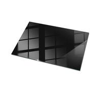 XXL Piano da Tavolini 100x70 cm in Vetro Rettangolare dalla Cucina, Sala da Pranzo o dal Soggiorno Decorazione Tavolini da caffè Piano d'appoggio Vetro Temperato - Motivo Nero Liscio