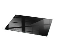 XXL Piano da Tavolini 120x60 cm in Vetro Rettangolare dalla Cucina, Sala da Pranzo o dal Soggiorno Decorazione Tavolini da caffè Piano d'appoggio Vetro Temperato - Motivo Nero Liscio